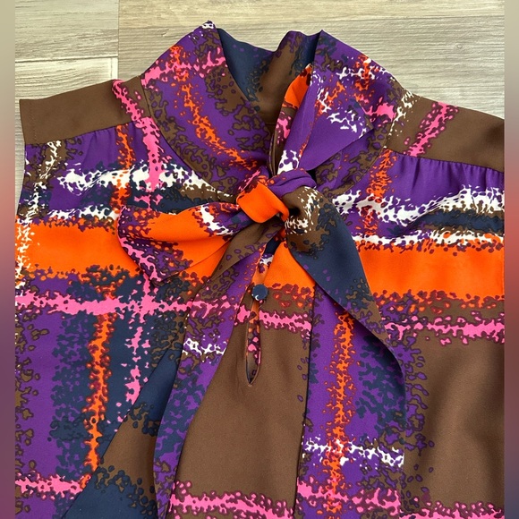 J.Crew Purple Multicolor Plaid Print Top and Skirt Set - Picture 3 of 8